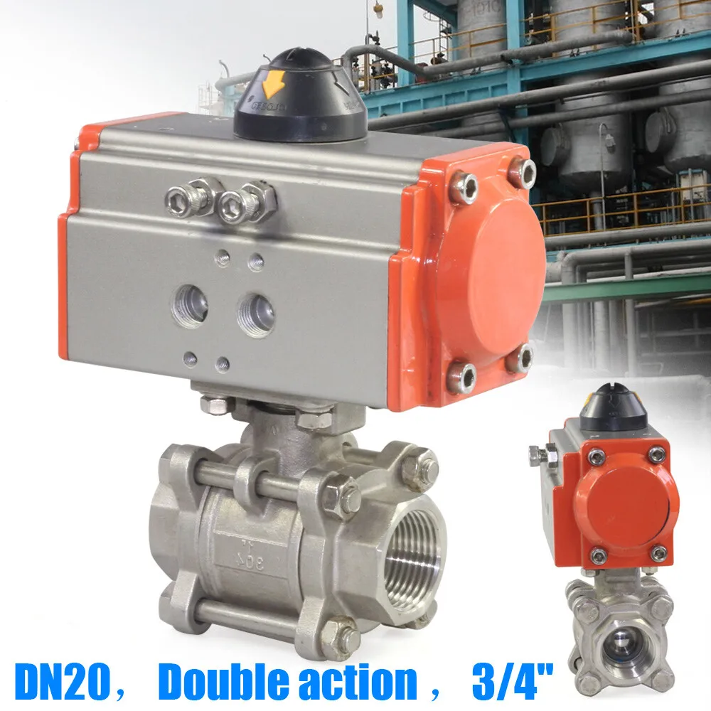 

Pneumatic Air Actuated Double Acting Ball Valve Stainless Steel 0 to 1000 Psi Industrial Applications