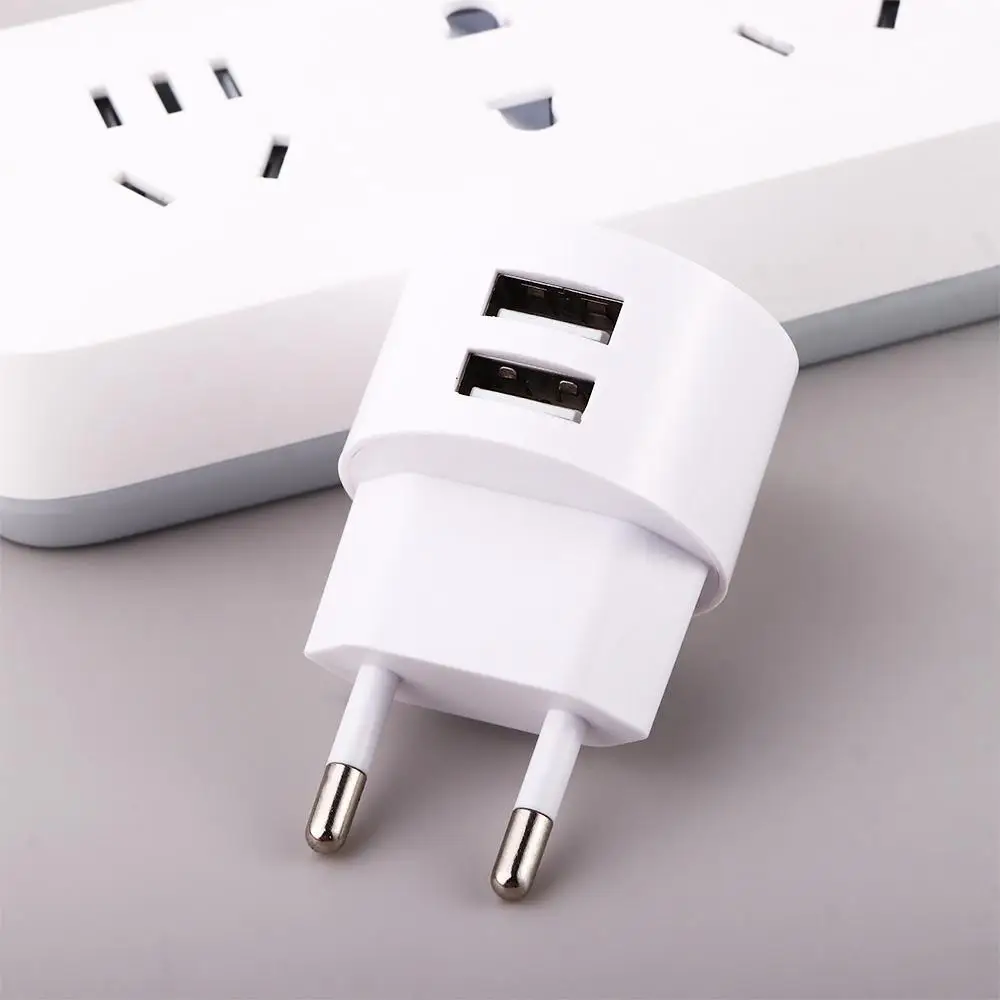 

Phone Adapter Travel Charger Head Quick Charge Min EU UK US Plug Wall Charger Dual Usb Round Charger Mobile Phone Charger