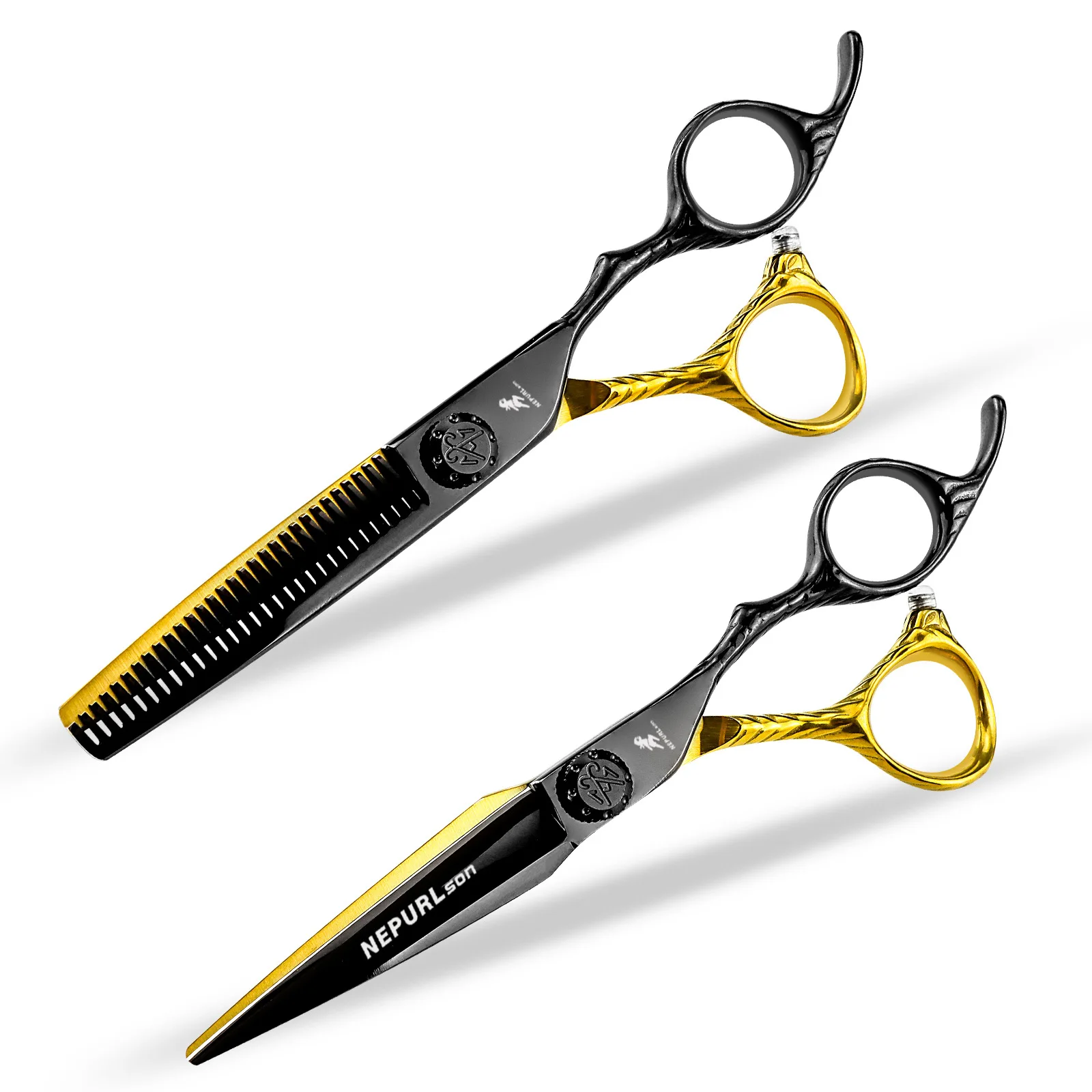 Professional Hair Scissors Japan Stainless Barber Scissors Gold Hair Cutting Scissors Thinning Shears Dropshipping Haircut Set