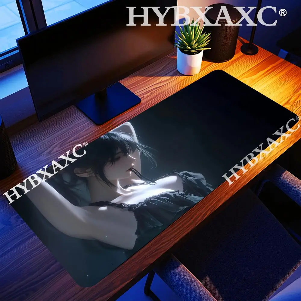 HYBXAXC Moody Dim Spotlight Dark Anime Girl  Mouse Pad Durable Rubber with Anti-Slip Base Ideal for Daily Office Work and Gaming