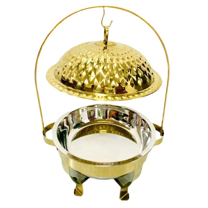 

Gold Chaffing Buffet Dish 4.5L Food Warmer Buffet Chafing Dish Gold Chafing Dishes For Catering