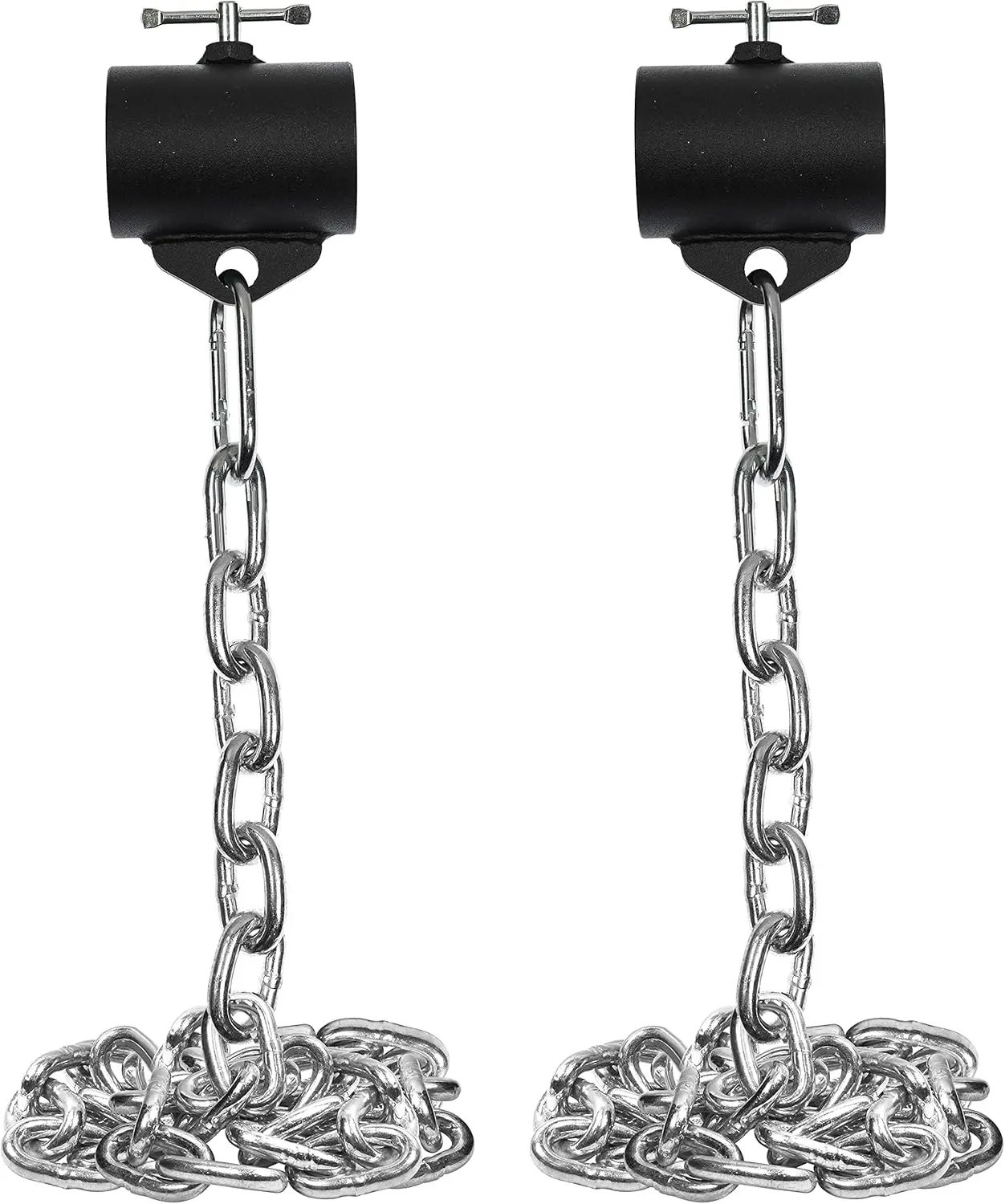 

Weight Lifting Chains with Collars - 1 Pair, 15LB 25LB 35LB 45LB Steel Chains for Deadlifts, Bench Press, Squats, Core Training