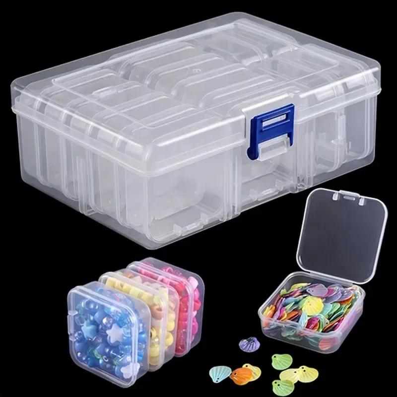 Transparente Plastikbox, Verpackungsbox, Tragbare Schmuckbox für Damen, DIY Handgemachtes Material, Desktop-Aufbewahrungsset-Box – Detail 1