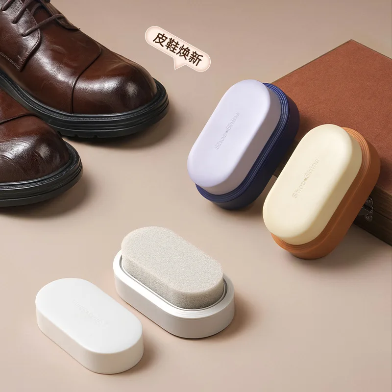 Double-sided sponge shoe polish box, simple and universal two-in-one shoe polish, home care, cleaning shoe artifact