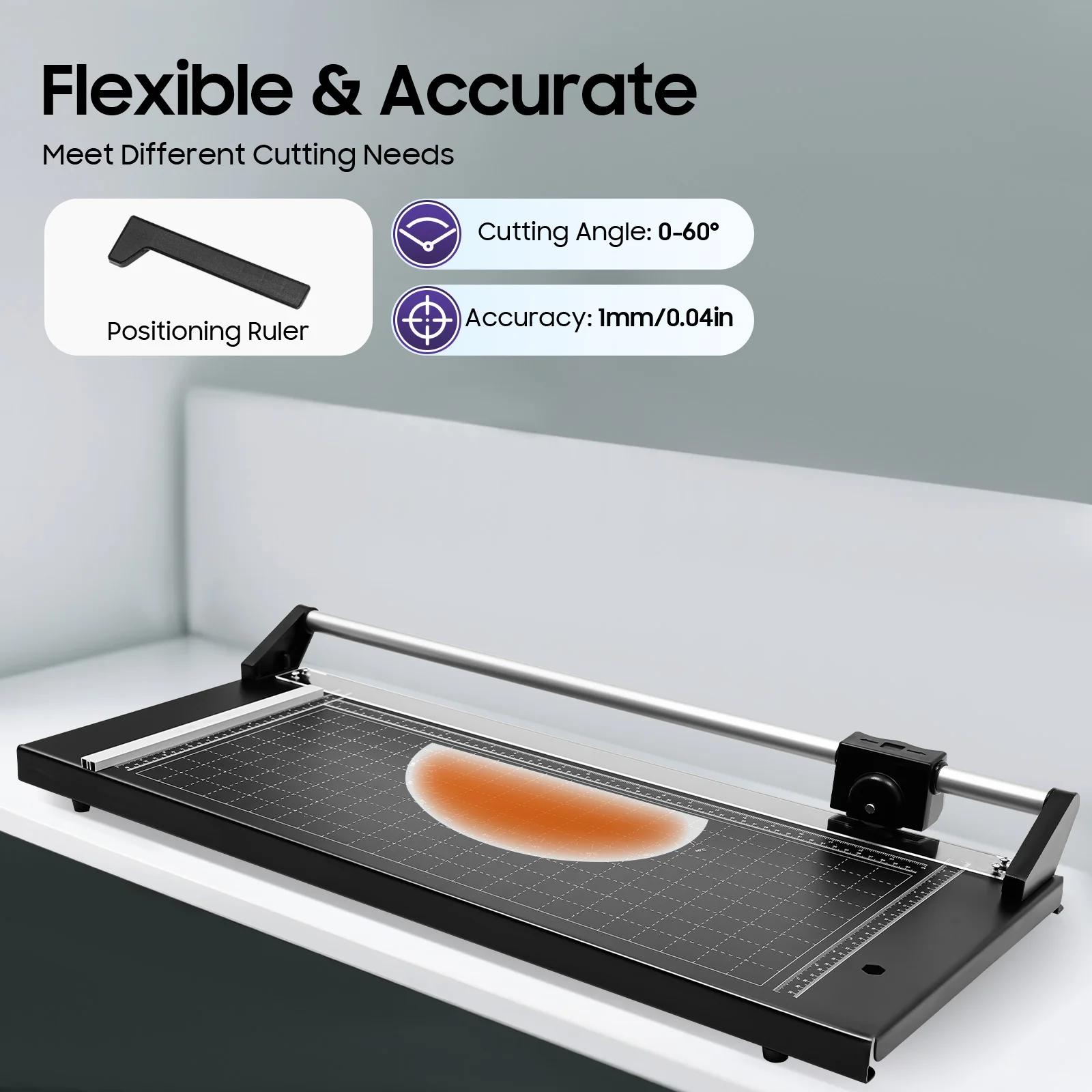 

24-inch Rolling Cutter, Manual Rotary Paper Cutter Trimmer, Office Tool for Cutting Photo Paper Card Stock Office Paper