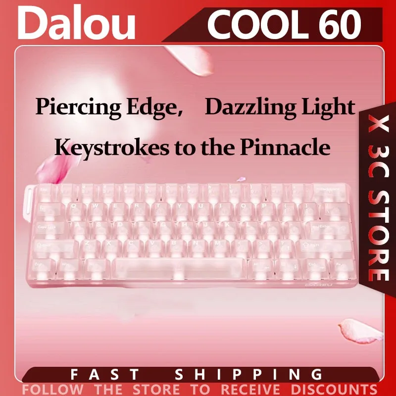 

DAREU COOL60 Mechanical Keyboard Magnetic Switch RT0.01mm 8K Polling lowest 0.04ms Hot Swap Ergonomic Keyboard Pc Accessories
