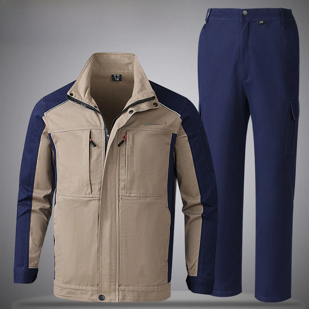 

Pure Cotton Work orm Set Men's Spring Autumn Fireproof Welding Anti-Scald Wear Resistant Labor Protection Constr...