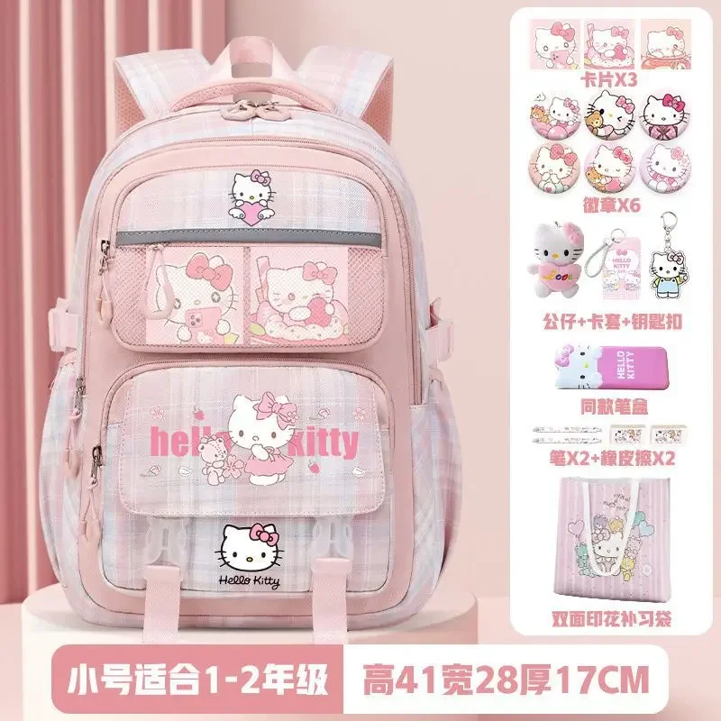 Sanrio New Hellokitty Student Large Capacity Schoolbag Female Cartoon Hello Kitty Children Backpack