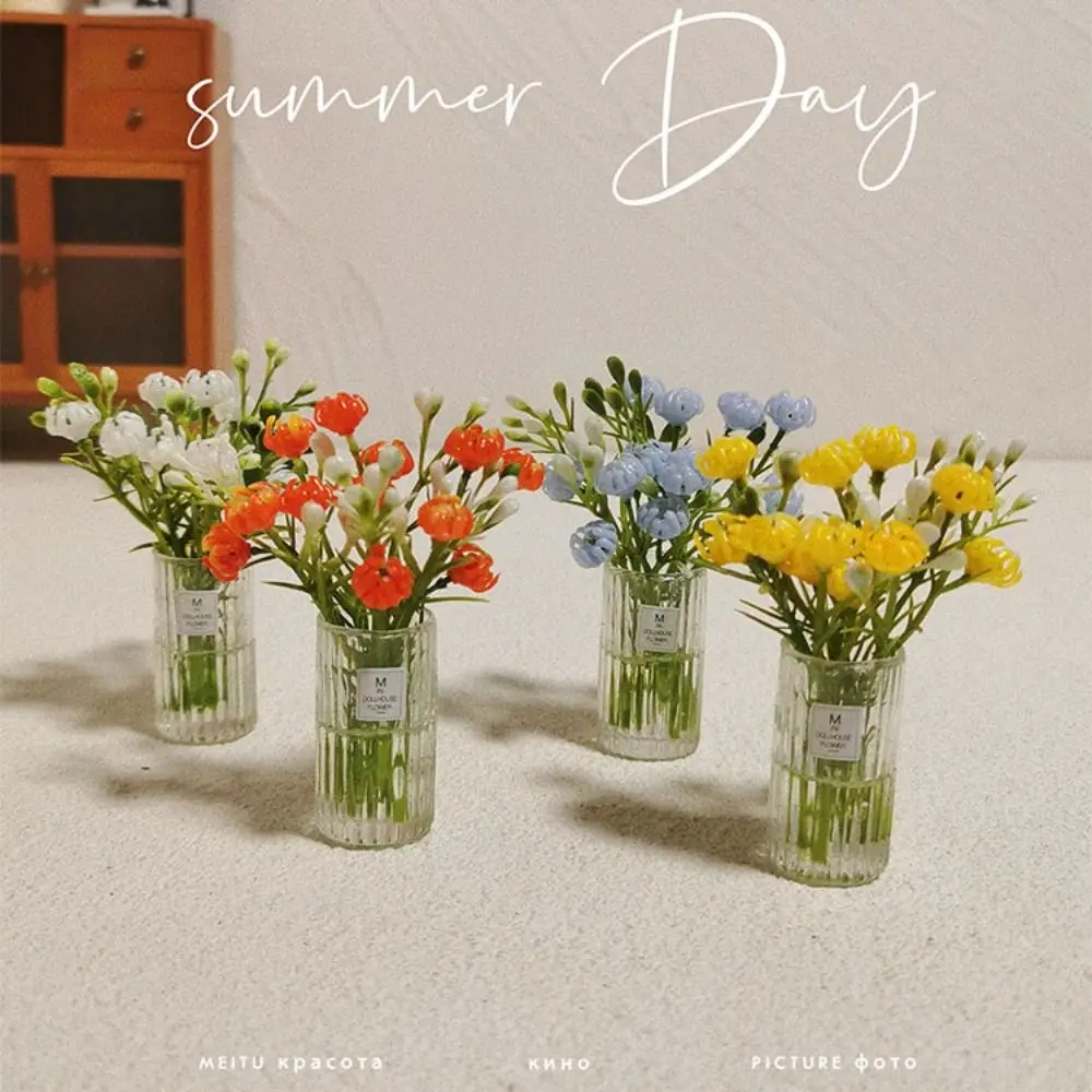 新しい 1:12 ドールハウスミニチュアテーブル花 4 スタイルミニ緑盆栽モデルデスクトップ車両搭載装飾品家の装飾