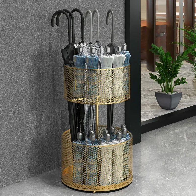 

Luxury Nordic Entrance Umbrella Stand Commercial Light Luxury Folding Umbrella Shelf Creative Ins Wind Storage for Umbrellas