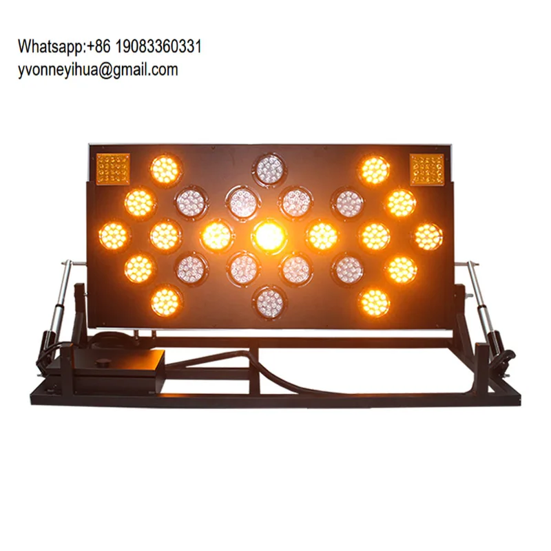 Folding Stand 1200*600mm Aluminum Yellow Flashing Traffic Arrow Sign Board