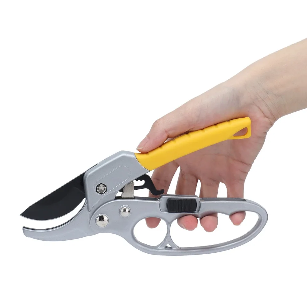 Ratcheting Ergonomic Handle Pruning Shears Sharp Blade 20MM Cut Capacity Garden Pruners Hand Pruner Indoor And Outdoor Use