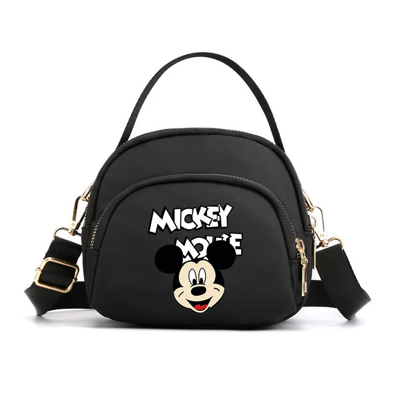 Mickey Mouse Series Solid Color Shoulder Bag Disney Nylon Shoulder Bag for Women Cartoon Large Capacity Three-layer Shoulder Bag