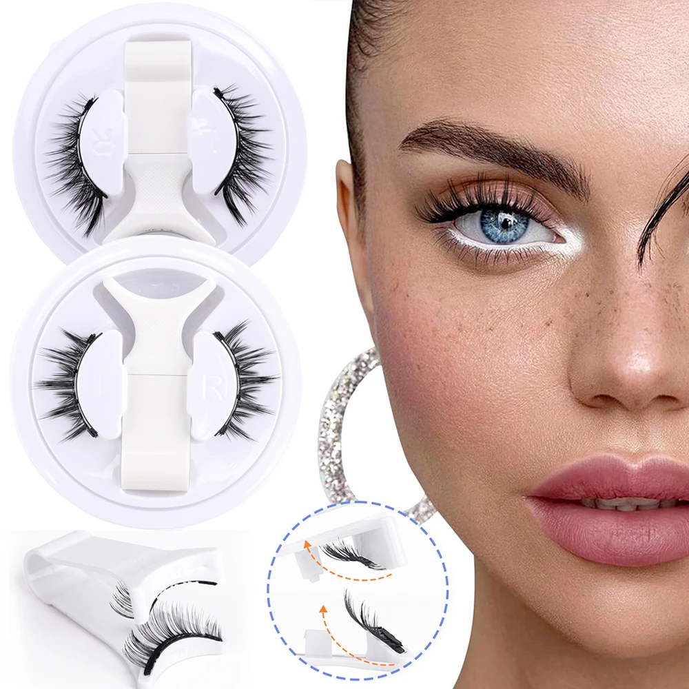 1 Pair Magnetic Eyelashes Handmade Fluffy Faux Mink Lashes Reusable Natural False Eyelashes and Magnetic Tweezers Set Tool