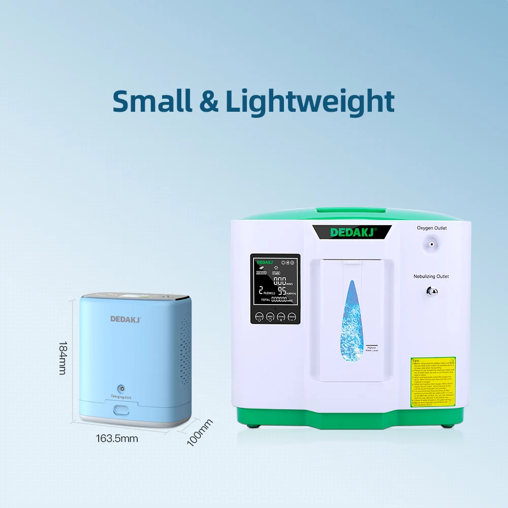 DEDAKJ Mini Home Portable Oxygen Concentrator High Concentration Oxygen Generator Machine With Battery for Travel Car Use 2sw 1a