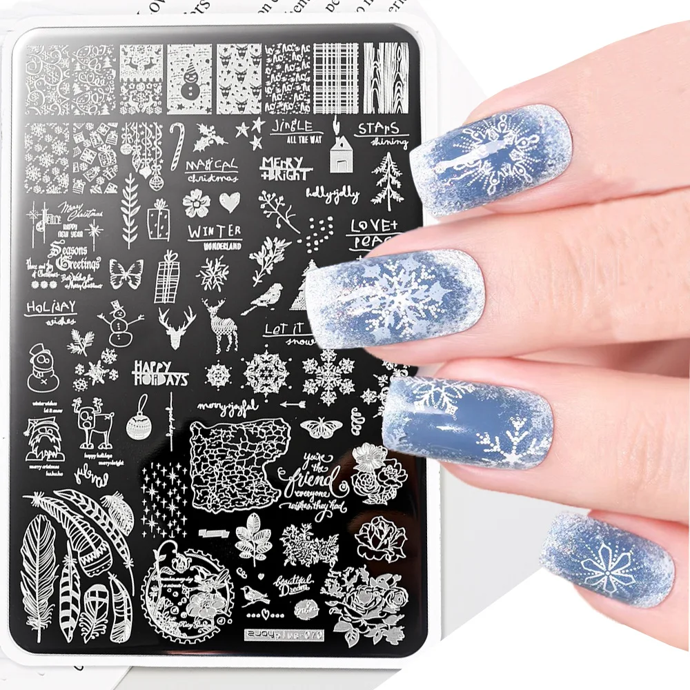 @Nail Beauty Kerst Nail Art Stempelplaten Sneeuwvlok/Elanden/Bell WATER RIPPELS Afbeelding PLAAT TEMPLATES 6*12 cm Nail stencil gereedschap