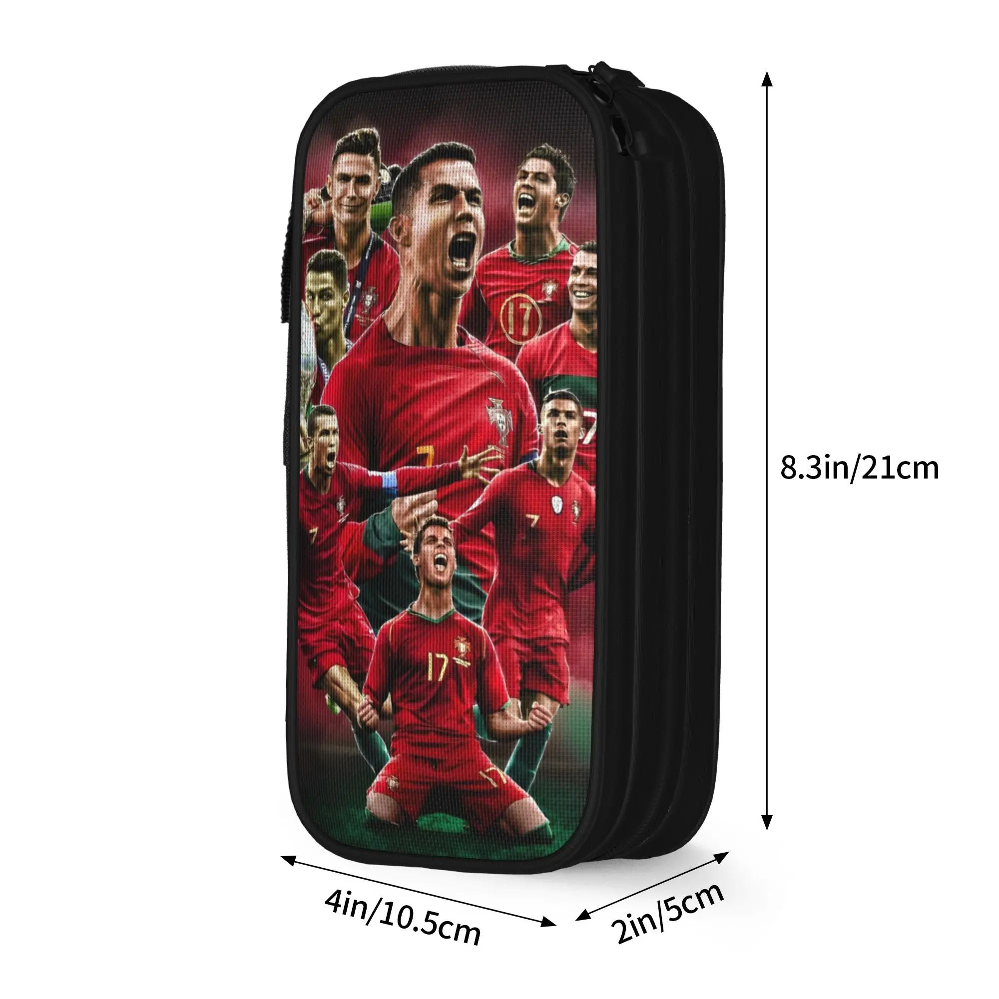 Piórniki piłkarskie, urocze piórniki z motywem piłki nożnej, torba Ronaldo, piórniki szkolne o dużej pojemności dla uczniów, kosmetyczki, piórniki. — zdjęcie produktu 3