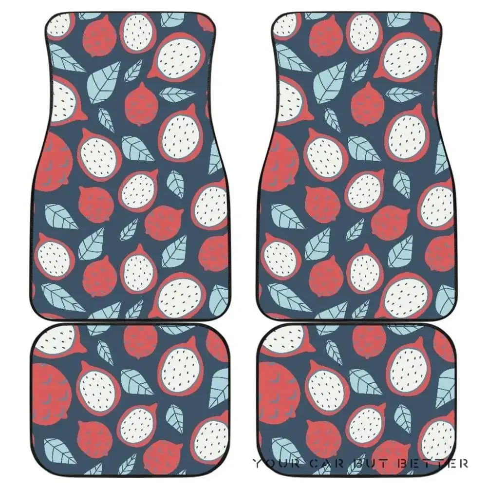 Dragon Fruits Dark Blue Background Front And Back Car Mats 045109