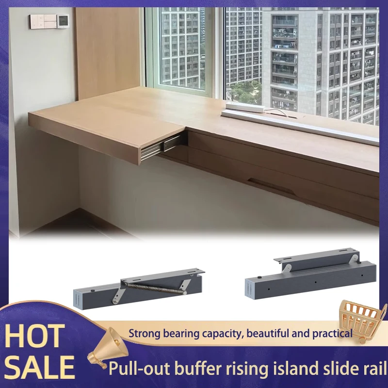 Yanbian Dining Table Lifting Desk Invisible Guide Rail Lifting Telescopic Folding Dining Table Desk Pull-out Slide Hardware