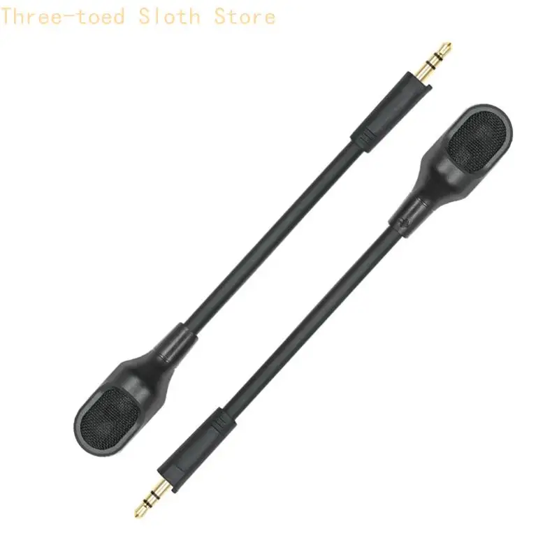 Schwarzer Schwanenhals-Boom-Mikrofon-Ersatz für V2Pro-Headsets für Gaming-Voice-Chats E74A – Detail 2