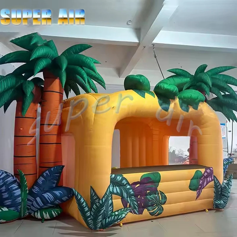 Forme de cabine gonflable hawaïenne en cocotier, tente de bar gonflable d'extérieur pour location
