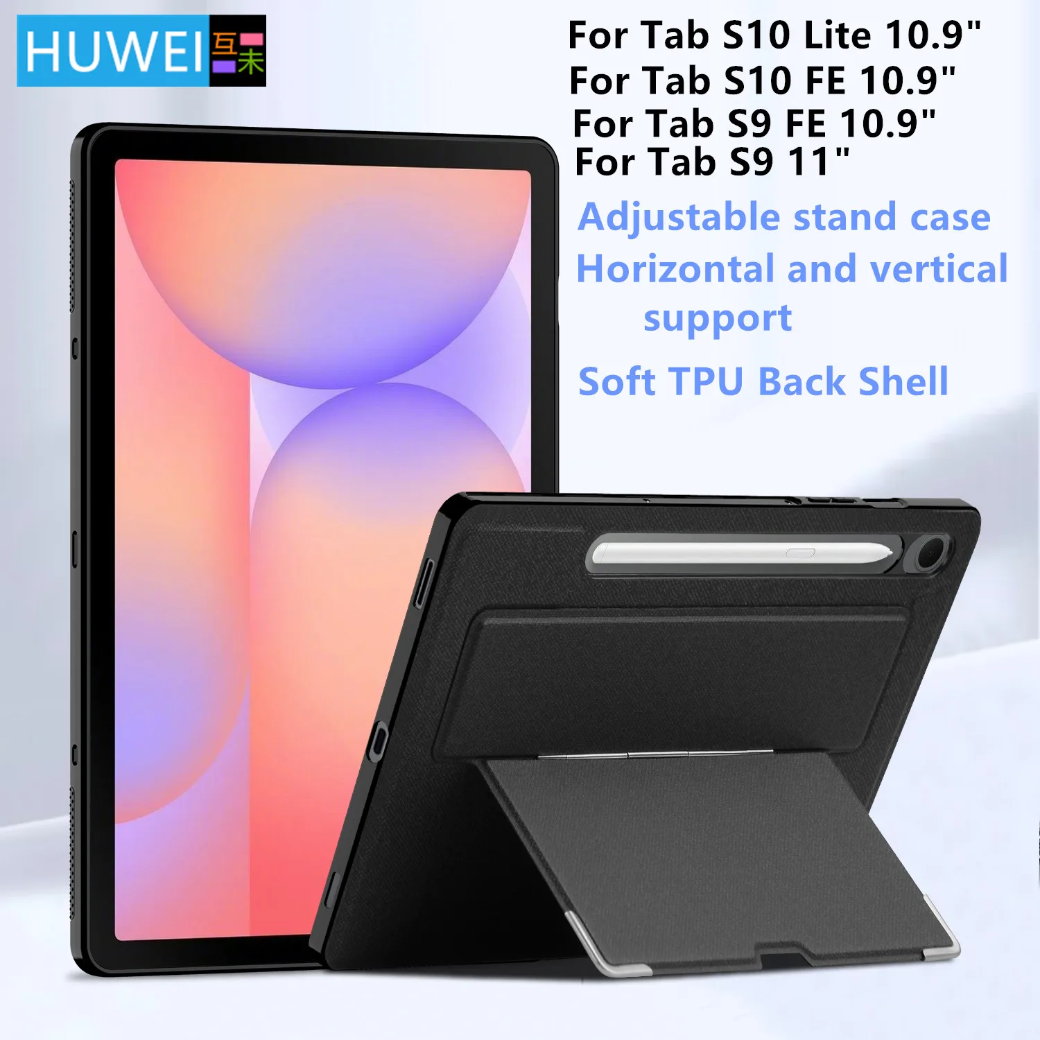 

HUWEI Stand Cover Case for Samsung Galaxy Tab S10 Lite 10.9 inch SM-X400 X406B Tab S10 Lite S9 FE 10.9 11"Tablet Protective case