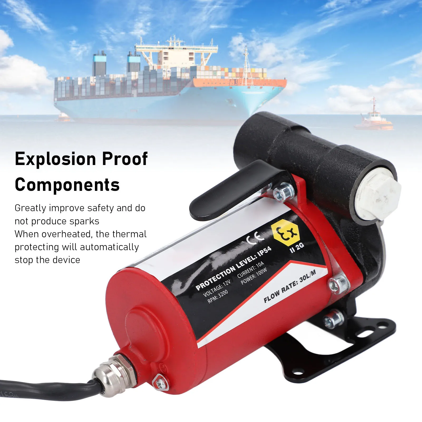 Топливный насос, 12 В, бензиновый насос, взрывозащищенный, тихий самовсасывающий насос для перекачки масла с дизельным керосином