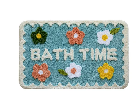 

Daisy Bathroom Mat Nordic Fluffy Carpet Area Rug Bath Room Floor Floral Absorbent Anti Slip Pad Bathmat Doormat Home Decor