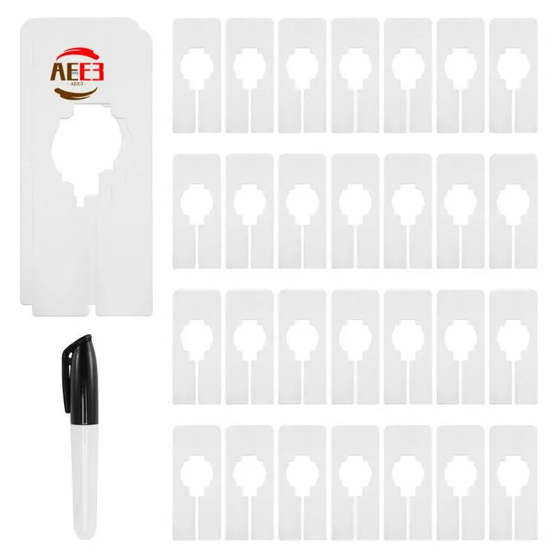 

AEE3-30 Closet Dividers For Hanging Clothes- Rectangle Clothing Size Dividers,White Closet Divider Set With Marker