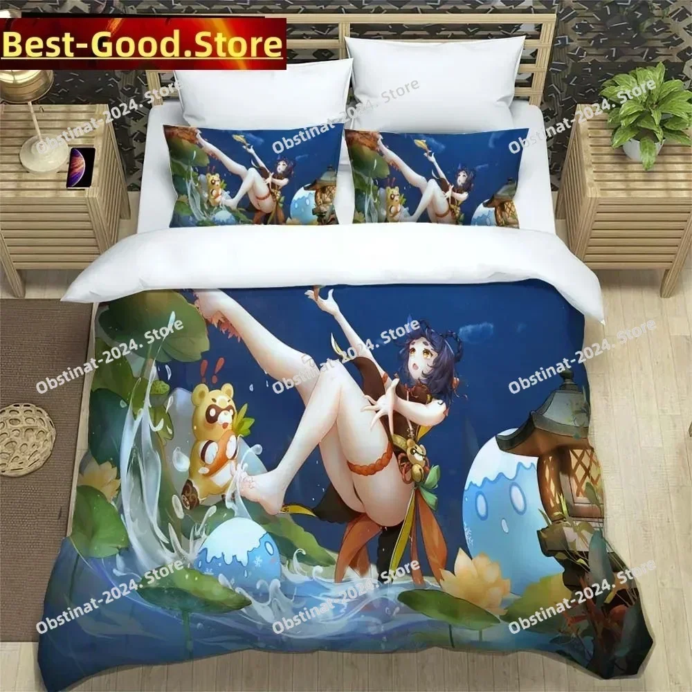 Anime Genshin Impact Animation Cartoon soft and comfortable bedding set luxury quilt cover Customizable comforter bedding sets