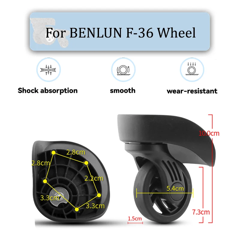 For BENLUN F-36 Universal Wheel Replacement Easy to Install Travel Luggage Wheel Accessories Push And Pull Smooth Silent Wear