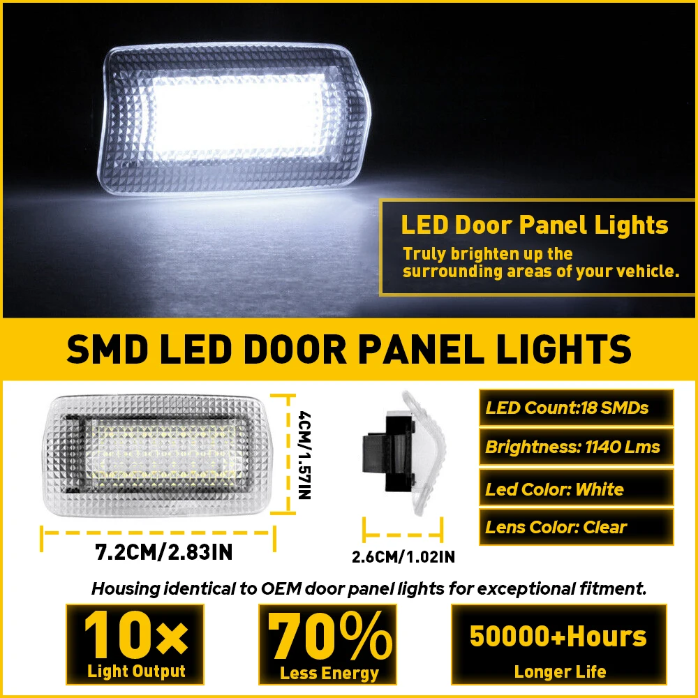 2Pcs LED Door Courtesy Light For Toyota 4Runner Camry Highlander Land Cruiser Sequoia Sienna Tundra Venza Avalon Car Accessories