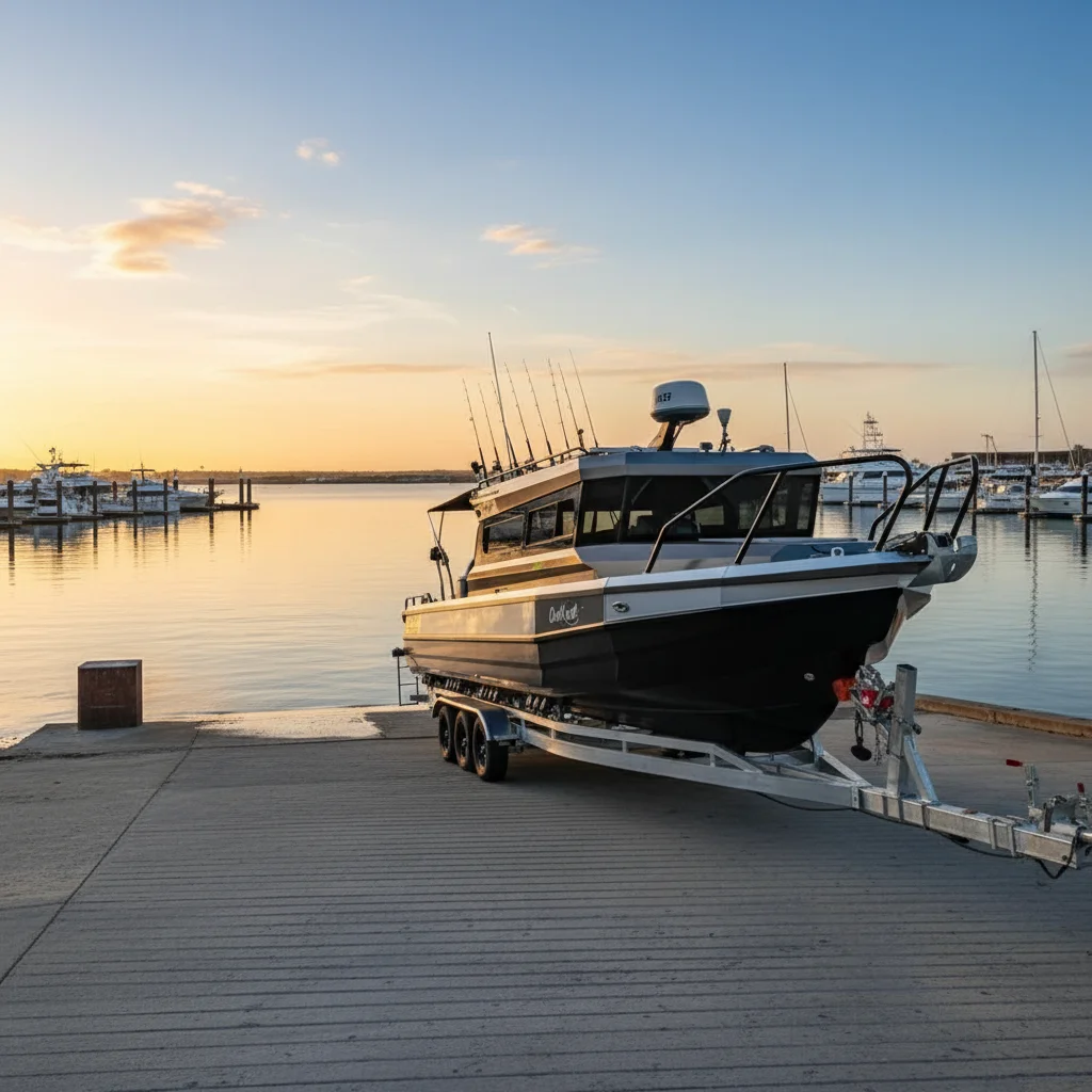 Yate de Pesca de Aluminio Gospel de 9m (30 pies) con Cabina Cuddy, Fácil de Navegar |   Diseño de Lancha Rápida de Lujo |   Barco con Casco en Forma de V Profunda en Venta con Motor