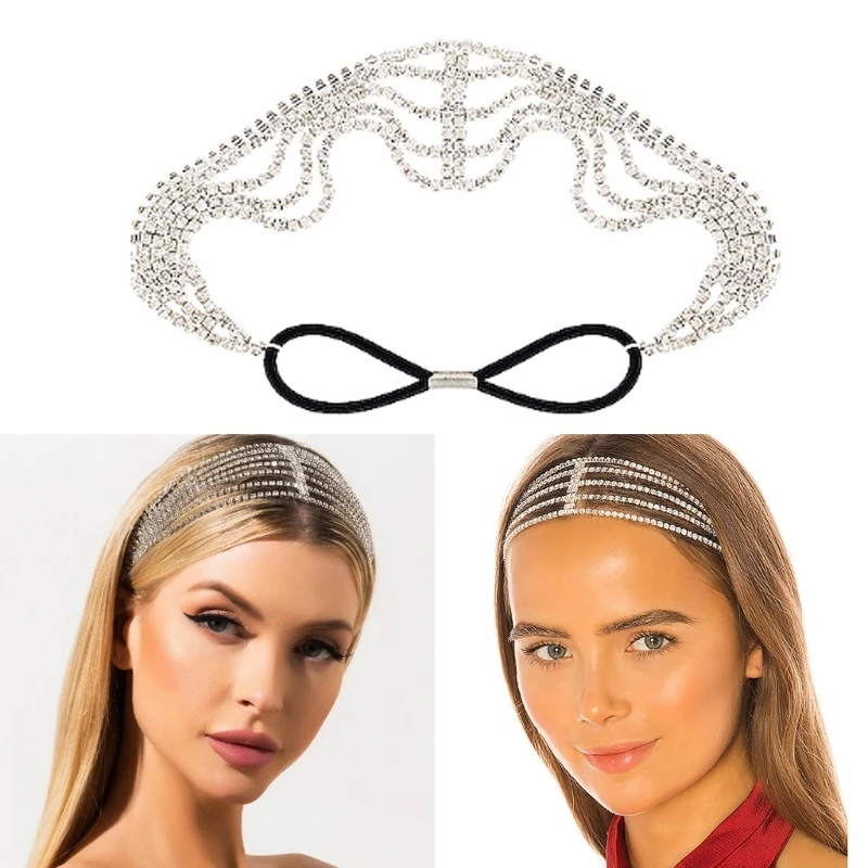 

Elegant Crystal Headband Multi-Layered Headpieces Pageant Prom Party Wedding M6CD