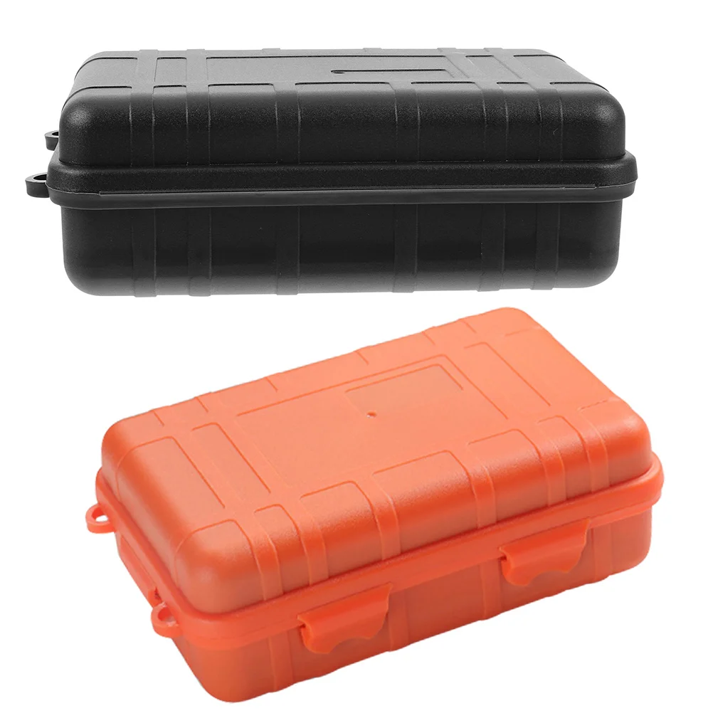 Boîte de rangement extérieure étanche scellée, 2 pièces, organisateur d'outils antichoc, équipement de Camping Portable de randonnée, étui de transport noir Orange
