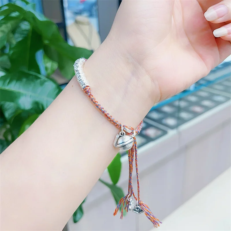 

Sterling Silver Bracelet S999 For Women's Female Girl Original Manual Lovers Retro Style Popular Gift Fashion Boutique Jewelry