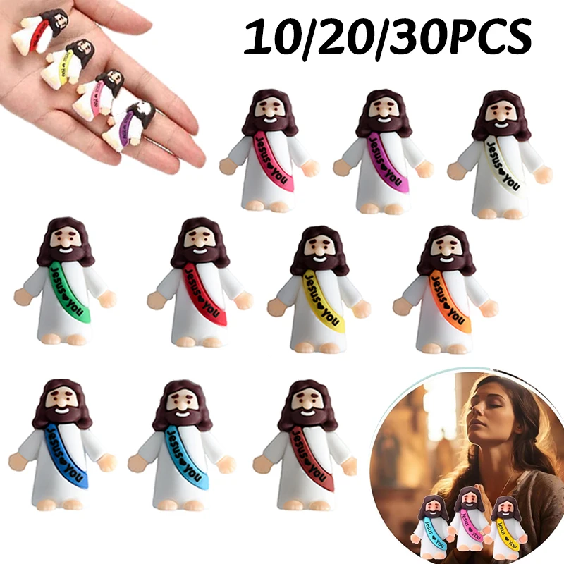 10-50PC Mini Jesus Statue Set Decor Easter Cartoon Jesus Toys Festive Party Scene Decor Room Tabletop Figurines Easter Gifts
