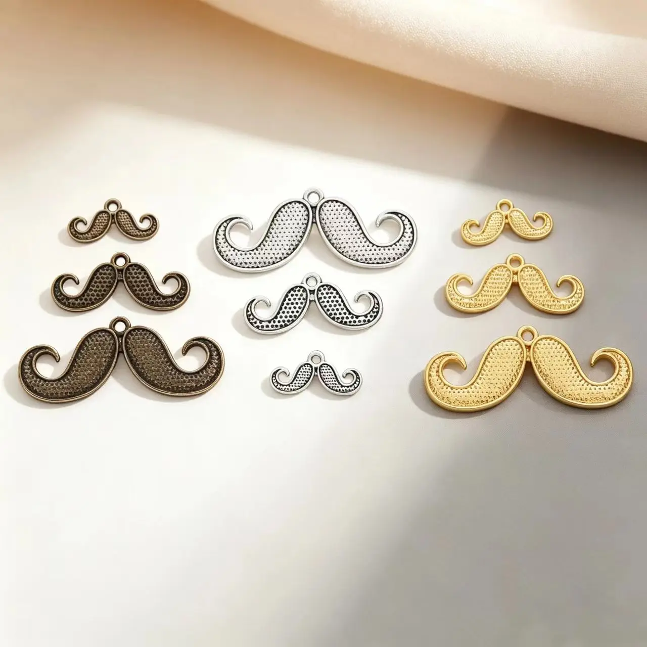 3 Colors 3 Sizes Moustache Beard Charms Pendant For DIY Jewelry Making Handmade Jewelry Craft Findings