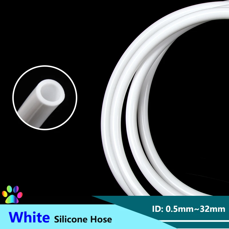 1/5/10M White Food Grade Silicone Rubber Tube ID 0.5~32mm OD 1~38mm Nontoxic Flexible Aquarium Irrigation Garden Water Hose