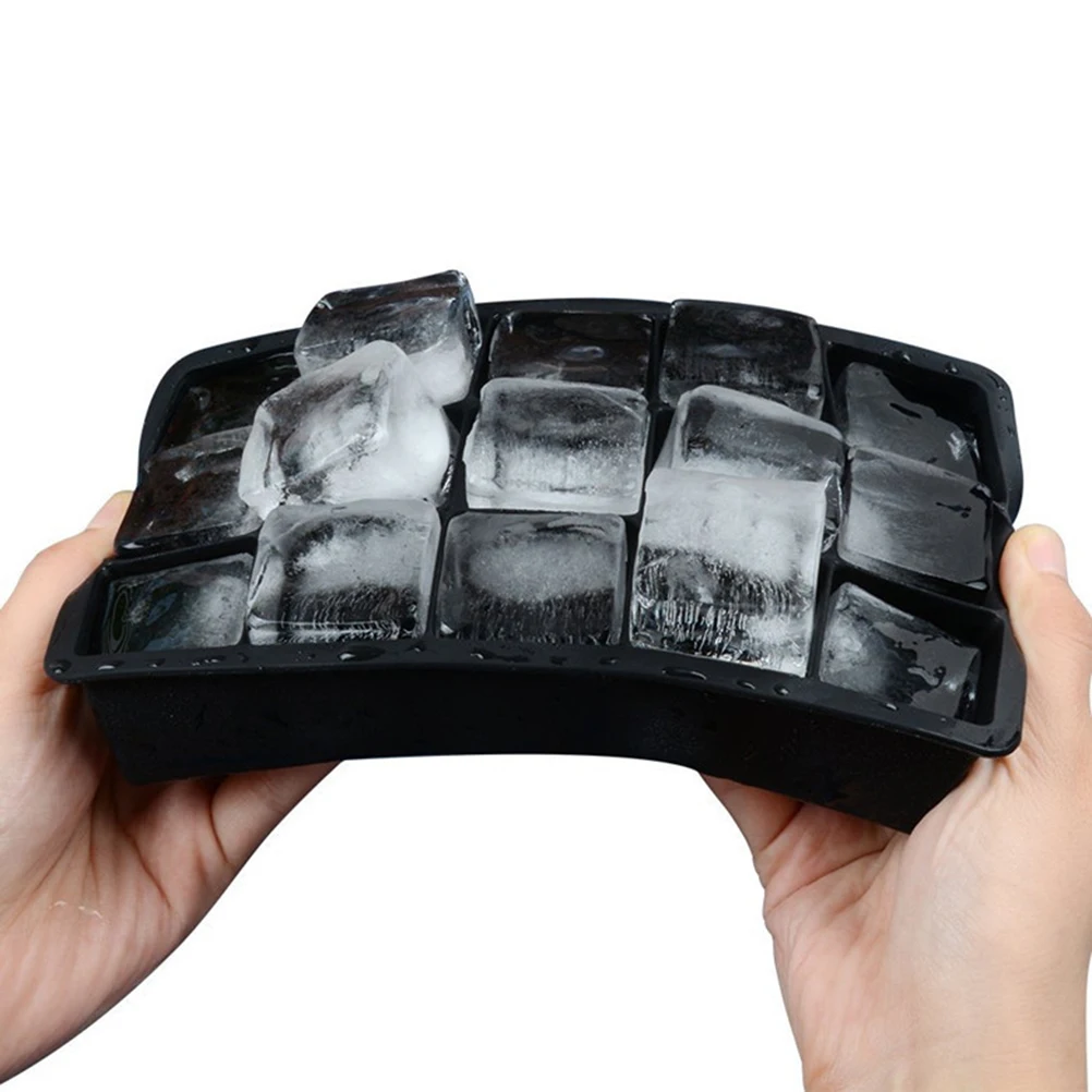 

Flexible Reusable Silicone Ice Cube Molds Dishwasher Microwave Oven Safe Multi Purpose Trays for Ice Chocolate Drinks Black
