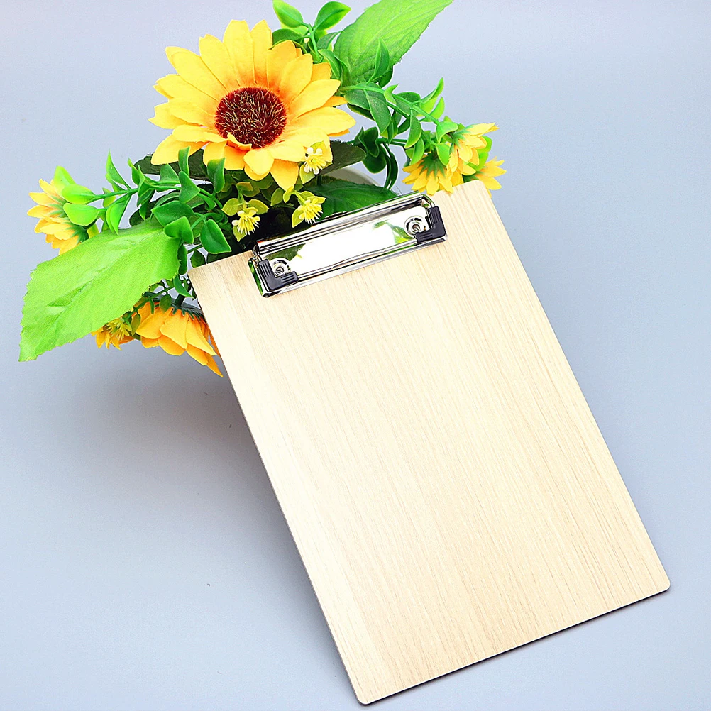 

3pcs Wooden Writing Board Clip A4 Size Black Gold Walnut Wood Grain Thick Multi Purpose File Storage Office Home Use