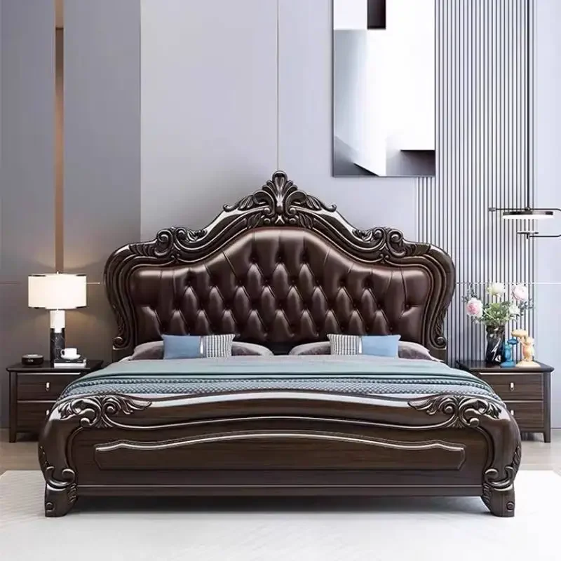 

Pretty Modern Wood Bed Storage Headboard Platform Bedroom King Size Beds Frame Luxury Bedframe Lit 2 Personnes Home Furniture