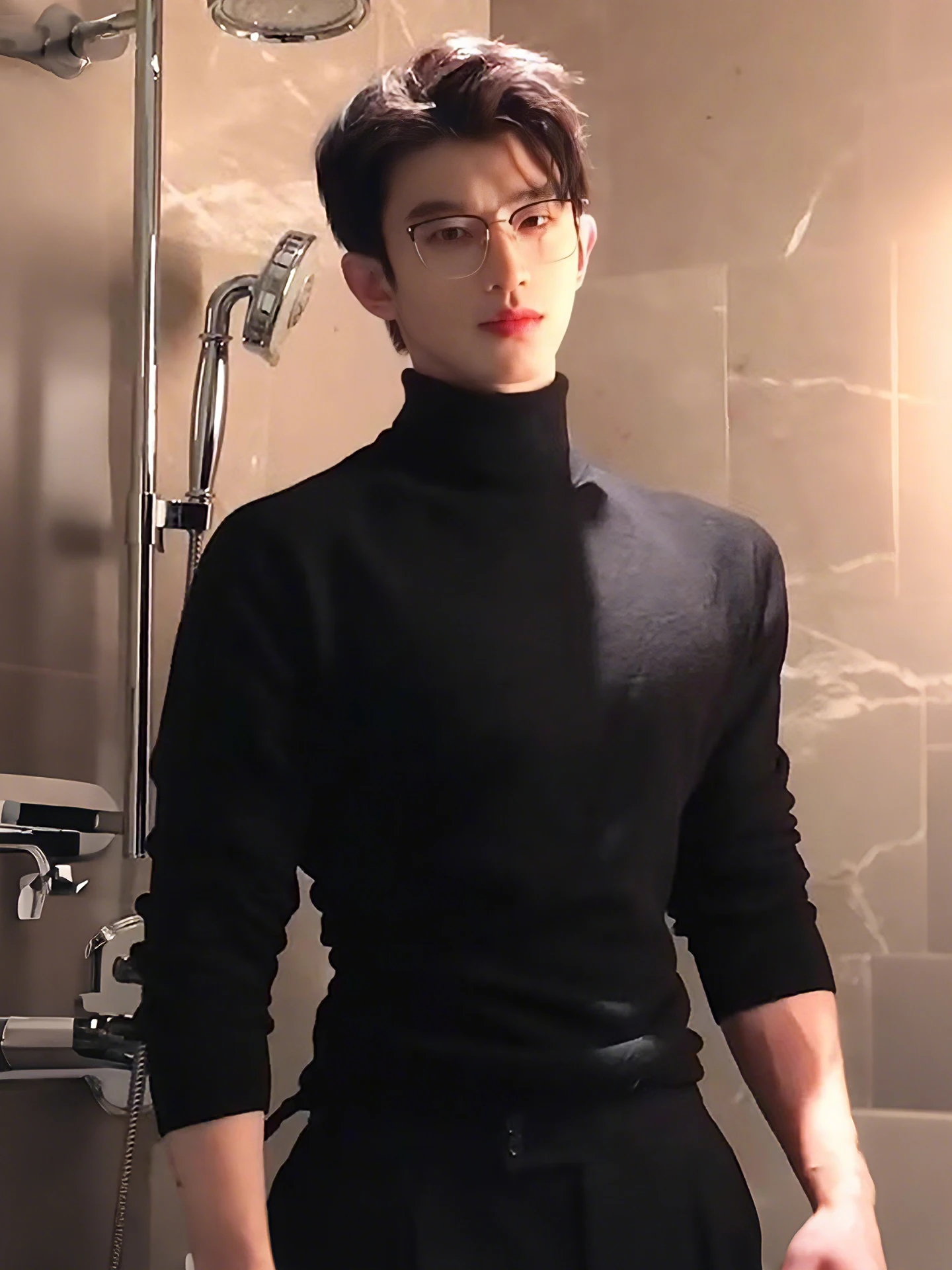 

Slim Fit High Collar Fce Lined Men's Knitwear Faionable Winter Base Layer irt Soft Comfortable American Sle Coat