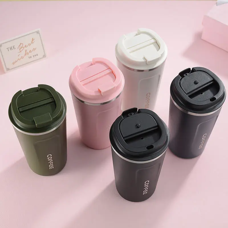 Name Coffee Mug Car Thermos Mug Leak_Proof Travel Thermo Cup for Tea Water Coffee Thermo Cafe 380/510ML Double Stainless Steel