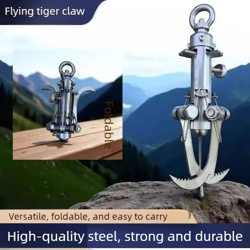 Stainless Steel Foldable Grappling Hook for Climbing and Survival