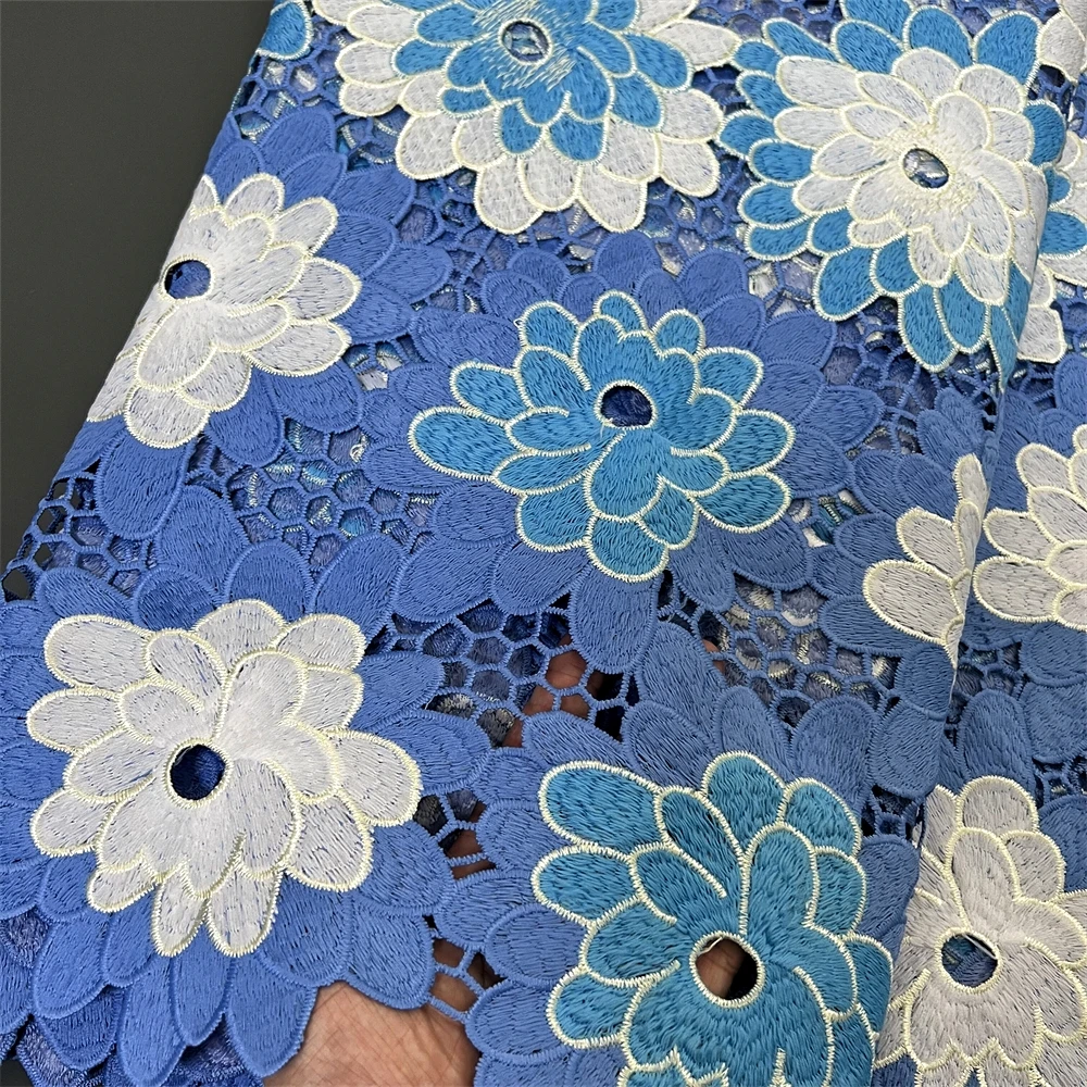 Top Grade Handcut African Nigerian Sequins Tulle Lace Fabric Sewing Net Cloth Prom Dresses Beads Embroidery High Quality JY550