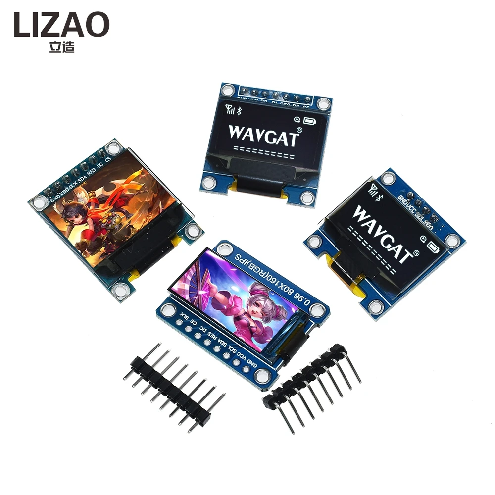 LIZAO 128×64 OLED Display Module 0.91/0.95/0.96 Inch I2C/IIC Serial Interface 4/7Pin White/Yellow/Blue/RGB for Arduino