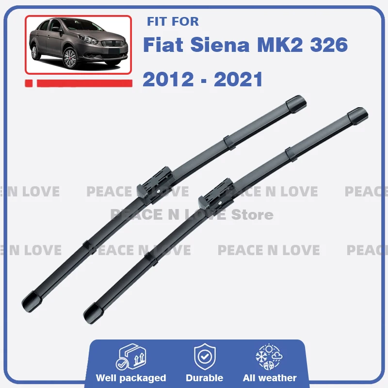 

For Fiat Siena MK2 326 Fiat Grand Siena 2012-2021 Front Wiper Blades Windshield Windscreen Window Rubber Brushes Car Accessories