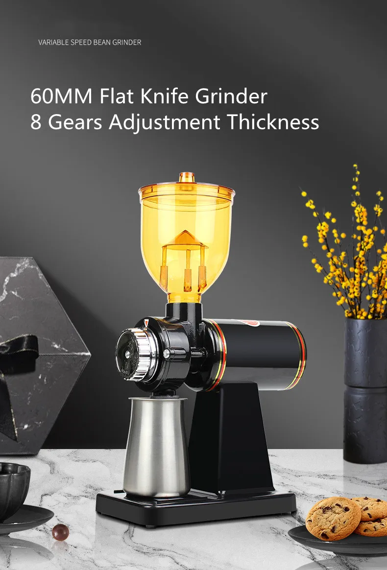 مطاحن القهوة الأوتوماتيكية مطاحن القهوة اليدوية التجارية 110 فولت/220 فولت الفولاذ المقاوم للصدأ مطحنة حبوب القهوة الكهربائية