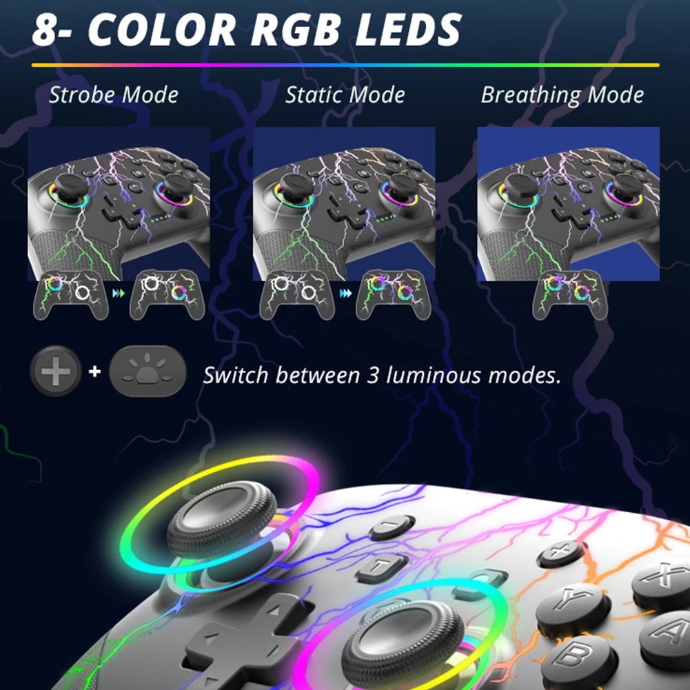 S80 بلوتوث أذرع التحكم في ألعاب الفيديو للتبديل/التبديل لايت/التبديل OLED لوحة ألعاب لاسلكية 900mAh للكمبيوتر السلكية الاهتزاز لعبة المقود